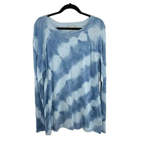 Marled Blue Tie Dye Knit Pullover Lightweight Sweater Women's Size XL